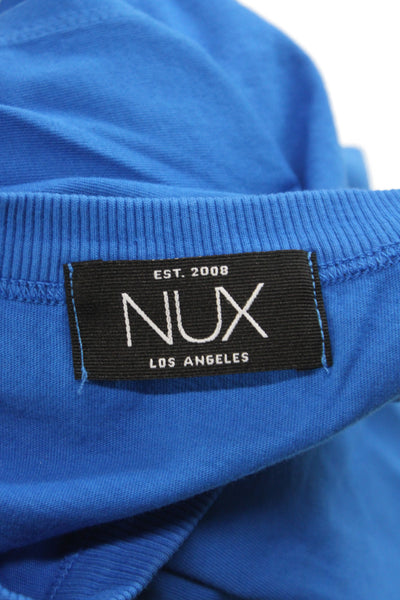 Nux Women Athleisure Basic Tank Blue Crew Neck Organic Cotton Size XS