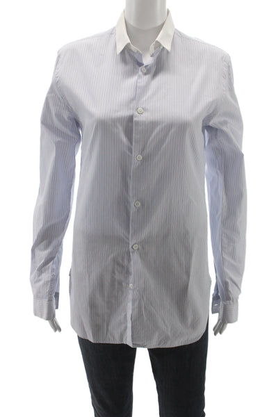 The Kooples Women Striped Cotton Collared Button-Up Long Sleeve Top Size XS