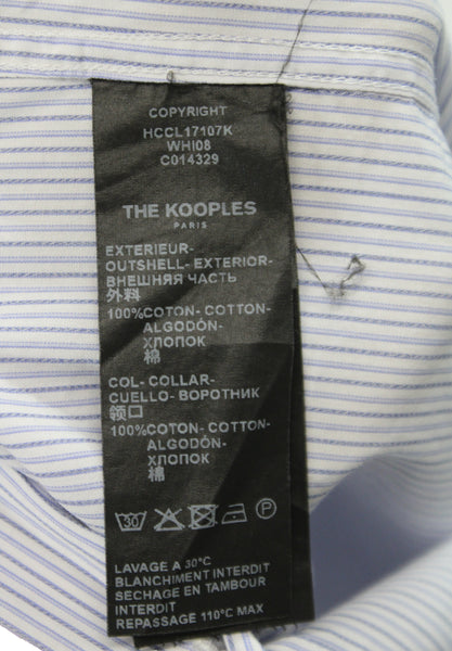 The Kooples Women Striped Cotton Collared Button-Up Long Sleeve Top Size XS