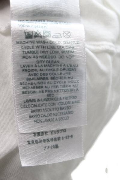 Les Tien Women Cropped T-Shirt White Cotton Short Sleeve Crew Neck Size XS