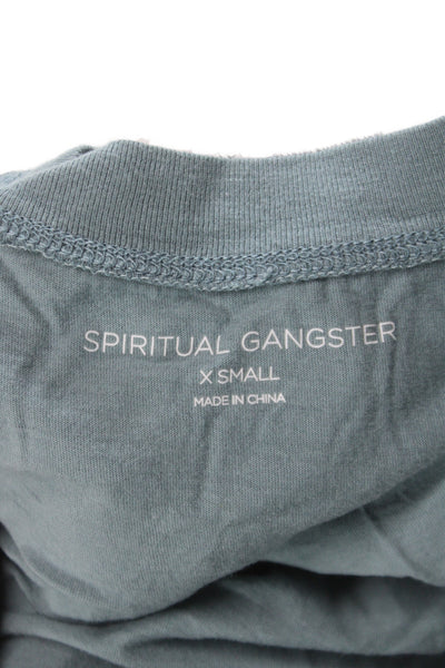 Spiritual Gangster Women Green Cropped Sleeveless Tank Bamboo Blend Size XS