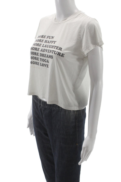 Spiritual Gangster Women Beige Basic Crew Neck Short Sleeve T-Shirt Size S