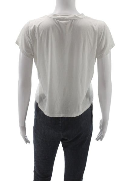 Spiritual Gangster Women Beige Basic Crew Neck Short Sleeve T-Shirt Size S