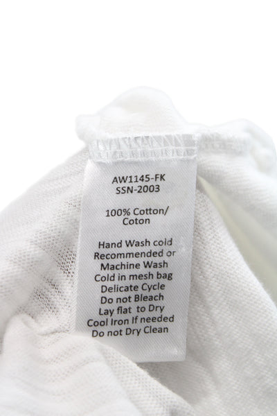 ATM Womens White 100% Cotton Crew Neck Short Sleeve Basic T-Shirt Size S