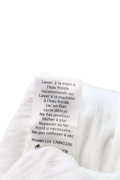 ATM Womens White 100% Cotton Crew Neck Short Sleeve Basic T-Shirt Size S