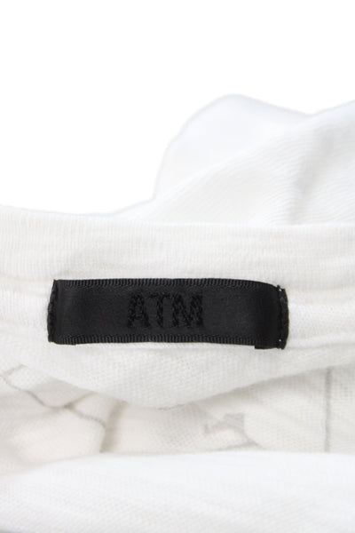 ATM Womens White 100% Cotton Crew Neck Short Sleeve Basic T-Shirt Size S