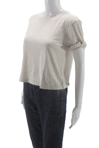 Theory Womens Basic Short Sleeve T-Shirt Beige Crew Neck Size PP