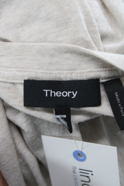 Theory Womens Basic Short Sleeve T-Shirt Beige Crew Neck Size PP