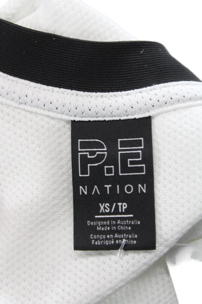 PE Nation Womens Basic White Tank Polyester Sleeveless Sports Size XS