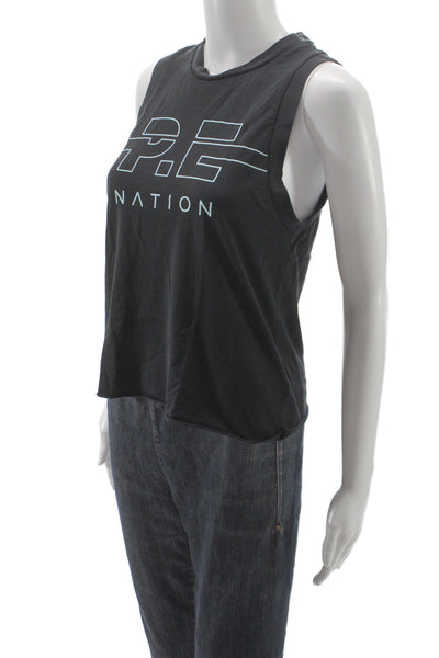 PE Nation Women Basic Gray Cotton Crewneck Tank Sports Size XS