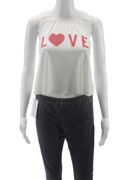 Spiritual Gangster Women Cropped Tank White Sleeveless Crew Neck Size XS