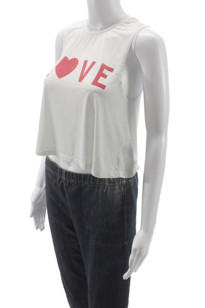 Spiritual Gangster Women Cropped Tank White Sleeveless Crew Neck Size XS