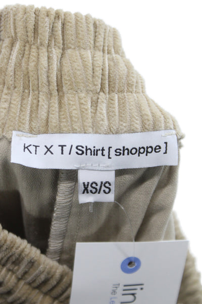KT x T/Shirt Womens Corduroy Jogger Pants Beige Size XS