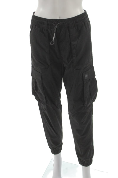 Zara Mens Black Jogger Pants Drawstring Utility Size S