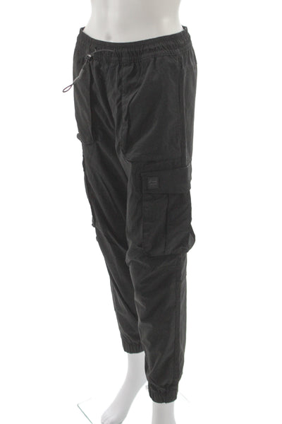 Zara Mens Black Jogger Pants Drawstring Utility Size S