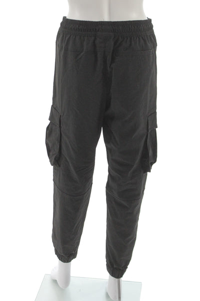 Zara Mens Black Jogger Pants Drawstring Utility Size S