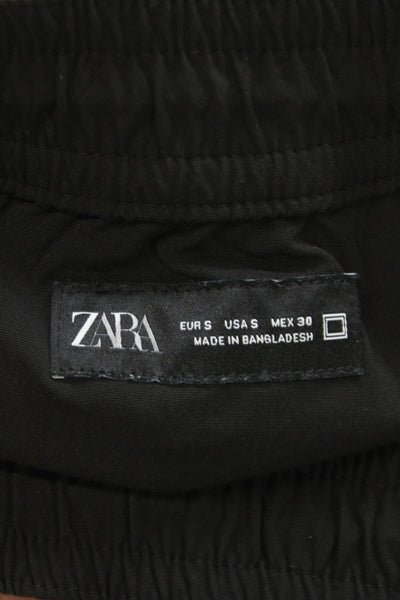 Zara Mens Black Jogger Pants Drawstring Utility Size S