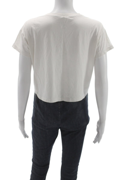 Lululemon Womens Cotton Crew Neck Basic T-Shirt White Short Sleeve Size 4