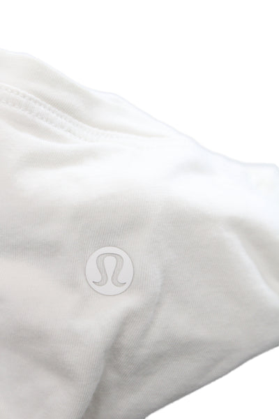 Lululemon Womens Cotton Crew Neck Basic T-Shirt White Short Sleeve Size 4