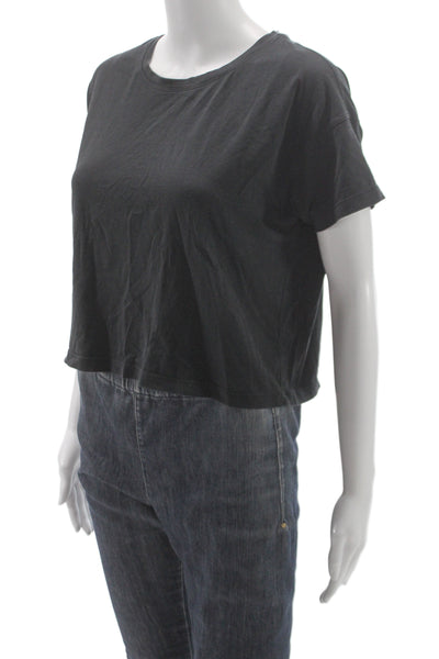 Lululemon Womens Athleisure Cotton Gray Crew Neck T-Shirt Short Sleeve Size 6