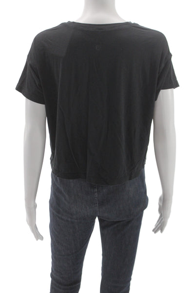 Lululemon Womens Athleisure Cotton Gray Crew Neck T-Shirt Short Sleeve Size 6