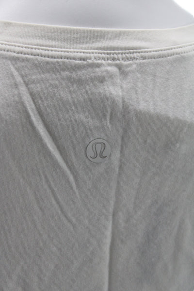 Lululemon Womens White Cotton Crew Neck Short Sleeve Basic T-Shirt Size 6