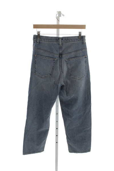 ASKKNY Women Tapered Blue High Rise Cotton Jeans Inseam 26 Size 25