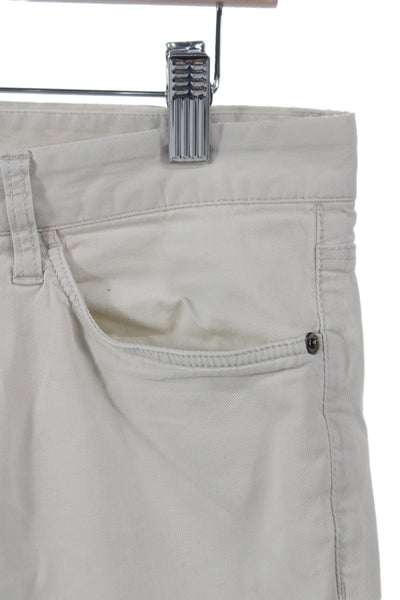 Theory Mens Straight Jeans Beige Cotton Button Fly Size 33