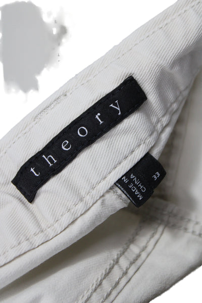 Theory Mens Straight Jeans Beige Cotton Button Fly Size 33