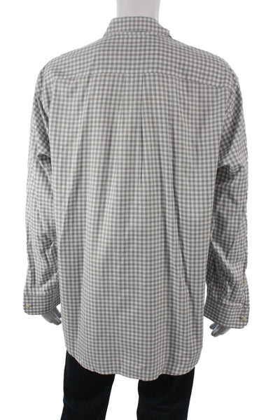 Vineyard Vines Mens Long Sleeve Gray Check Cotton Button-Up Shirt Size L