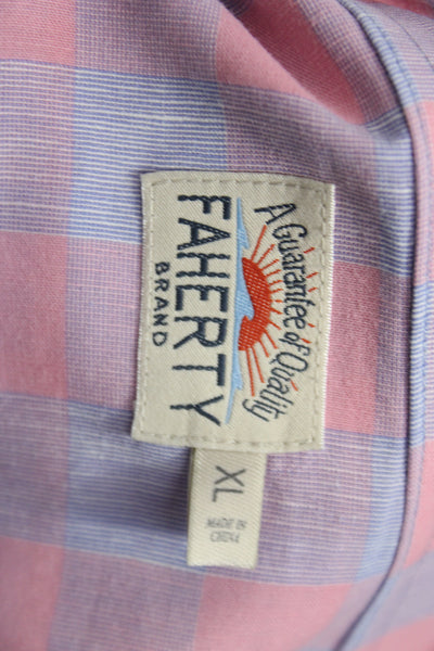 Faherty Brand Mens Pink Check Long Sleeve Cotton Button-Up Shirt Size XL