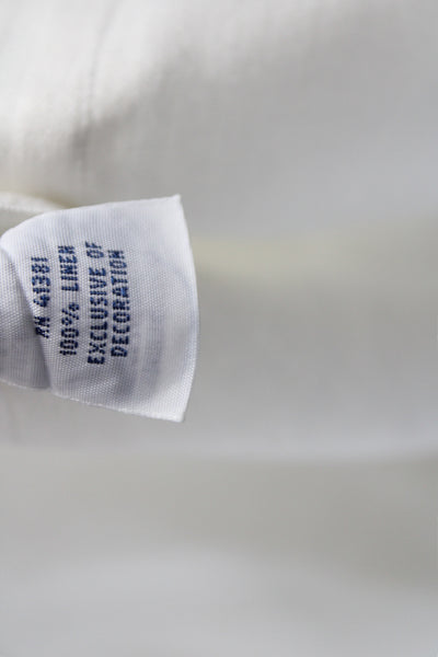 Ralph Lauren Mens Collared Short Sleeve Linen Button Up Shirt White Size L