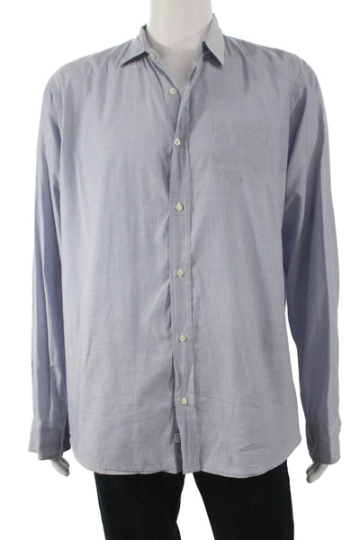 Frank & Eileen Men Blue Cotton Collared Long Sleeve Button-Up Shirt Size XL