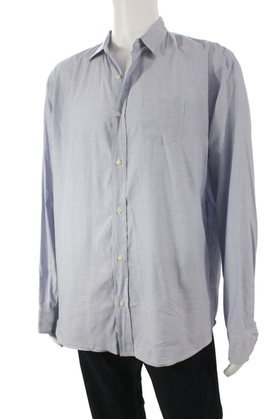 Frank & Eileen Men Blue Cotton Collared Long Sleeve Button-Up Shirt Size XL