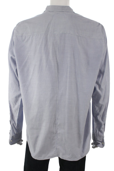 Frank & Eileen Men Blue Cotton Collared Long Sleeve Button-Up Shirt Size XL