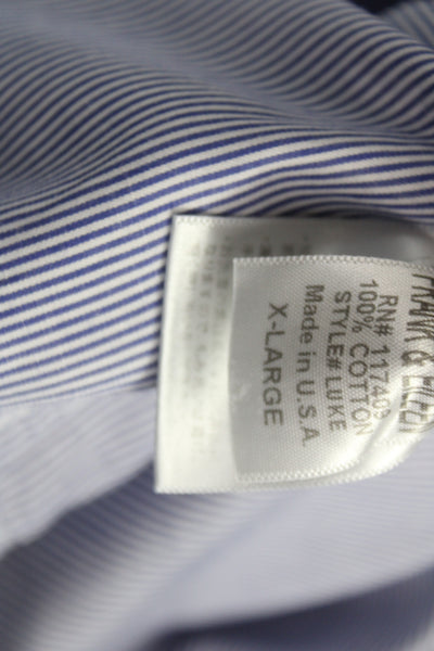 Frank & Eileen Men Blue Cotton Collared Long Sleeve Button-Up Shirt Size XL