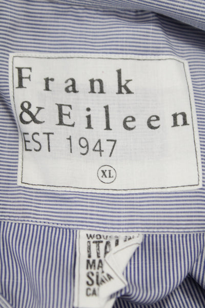 Frank & Eileen Men Blue Cotton Collared Long Sleeve Button-Up Shirt Size XL