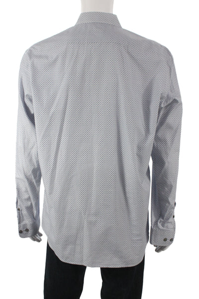 Rodd & Gunn Mens Long Sleeve Geometric Button Up Gray Shirt Size XL