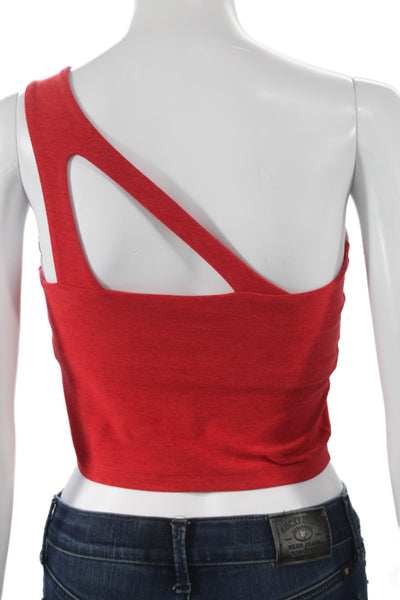 Beyond Yoga Womens Red Cropped One Shoulder Tank Petite Size S