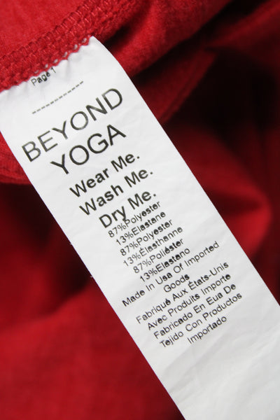Beyond Yoga Womens Red Cropped One Shoulder Tank Petite Size S