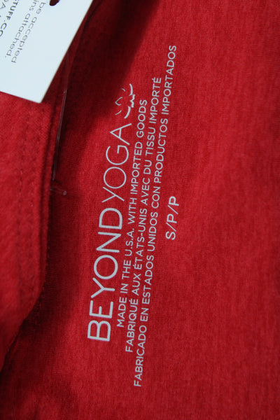 Beyond Yoga Womens Red Cropped One Shoulder Tank Petite Size S