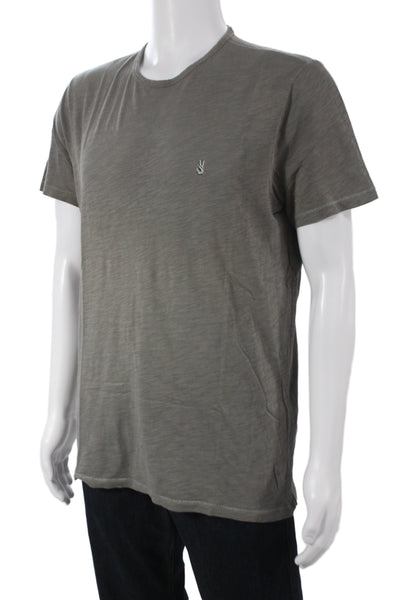 John Varvatos Star USA Men Basic Gray T-Shirt 100% Cotton Crew Neck Size M