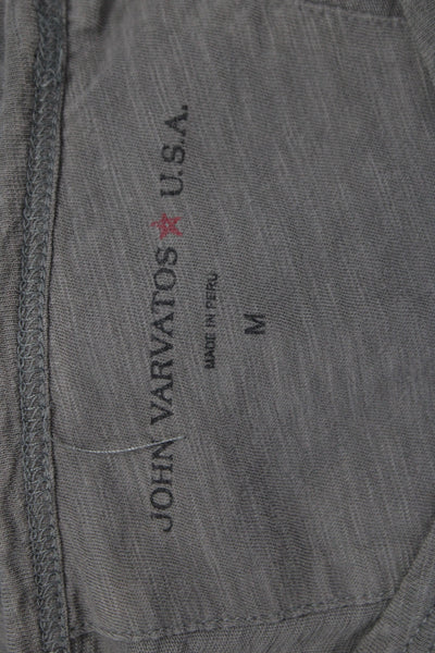John Varvatos Star USA Men Basic Gray T-Shirt 100% Cotton Crew Neck Size M