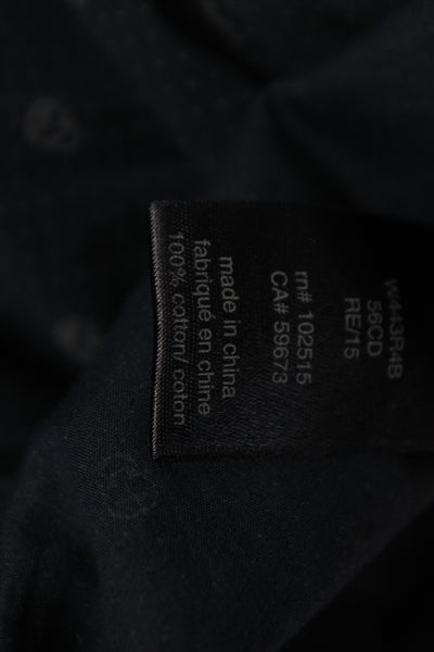 John Varvatos Star USA Mens Collared Graphic Button-Up Blue Cotton Size M