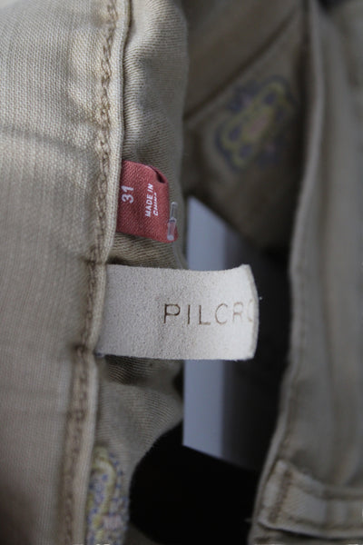 Pilcro Anthropologie Womens Carpenter Pants Beige Size 31