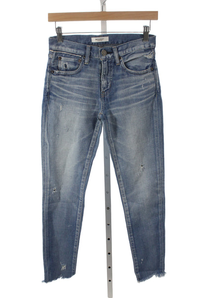 Moussy Womens Straight Blue Cotton Jeans Mid Rise Size 25