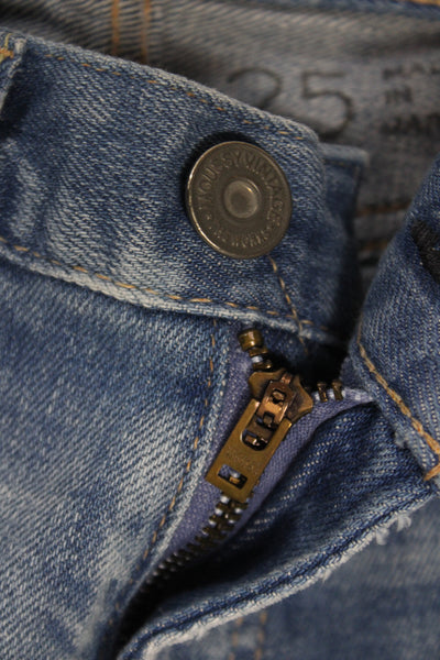 Moussy Womens Straight Blue Cotton Jeans Mid Rise Size 25