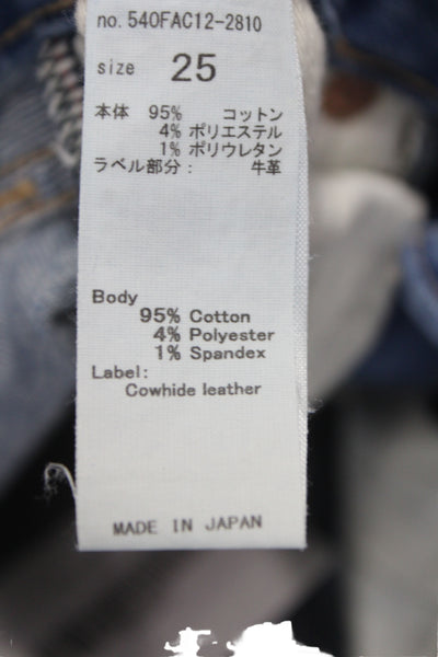Moussy Womens Straight Blue Cotton Jeans Mid Rise Size 25