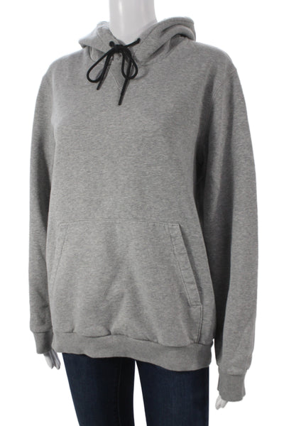 Theory Women Pullover Hoodie Gray V Neck Cotton Long Sleeve Size PP