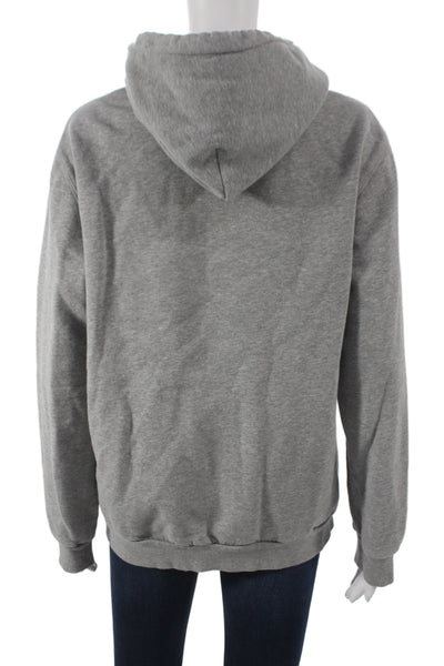 Theory Women Pullover Hoodie Gray V Neck Cotton Long Sleeve Size PP